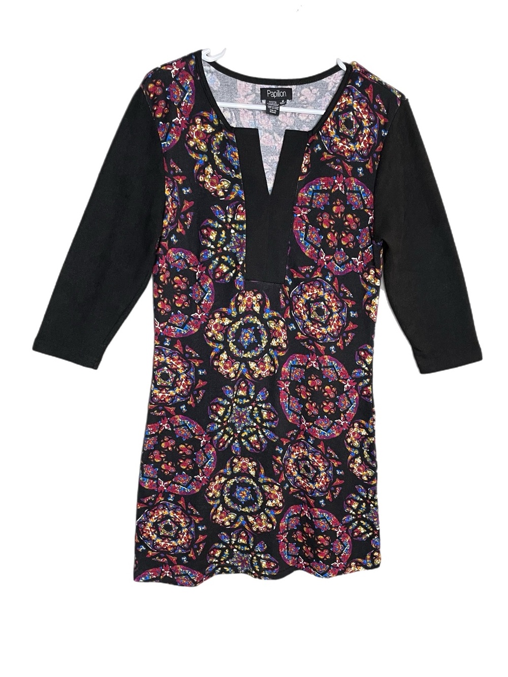Papillion 3/4 Sleeve Knit Dress Size Medium
